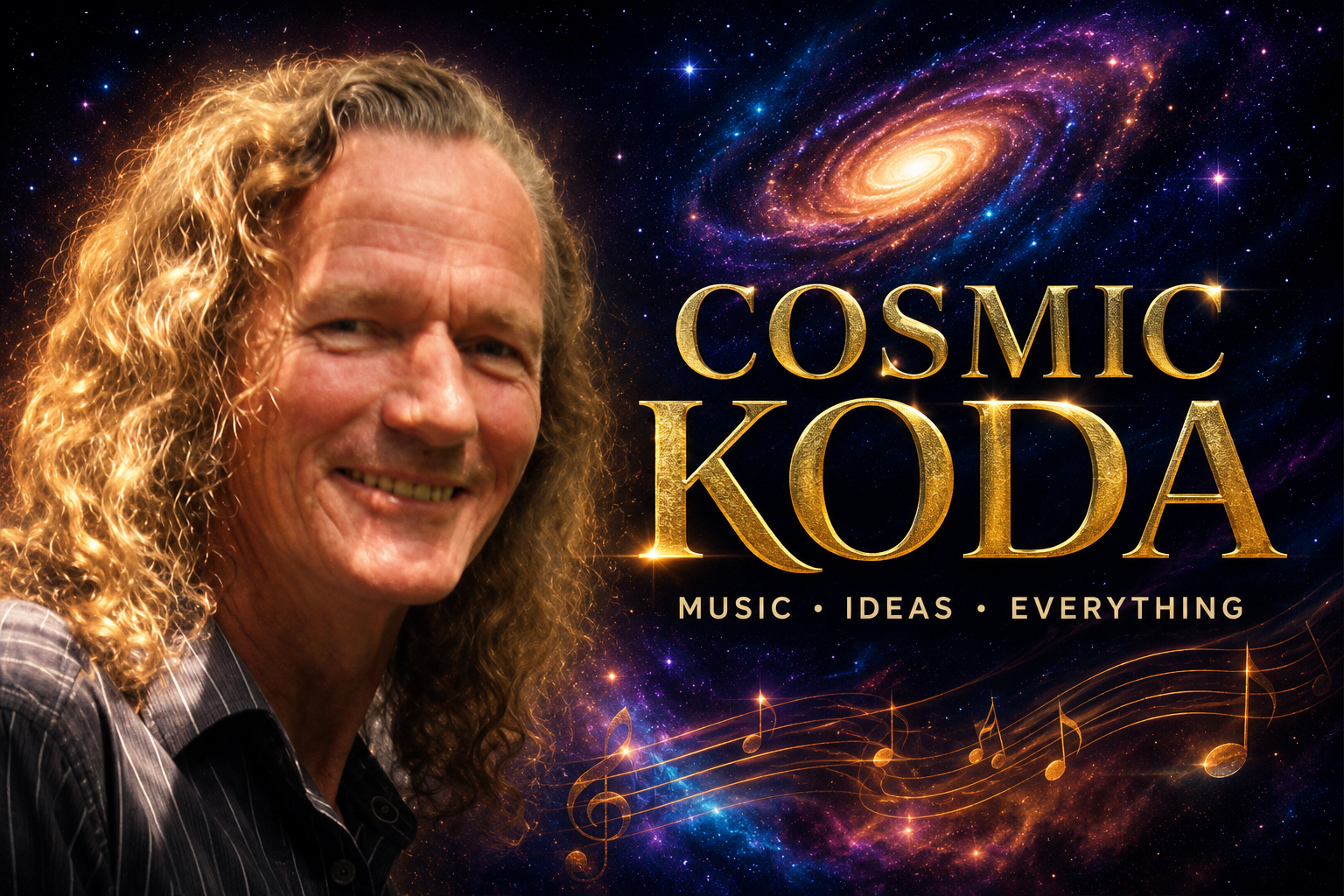 Cosmic Koda playing acoustic guitar